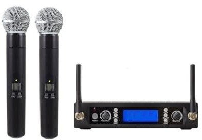 UHF Church - Sistema di microfoni vocali wireless, 100 set di microfoni senza fili a frequenza regolabile, copertura di 79,9 m, adatto per karaoke domestico, matrimoni, DJ, chiesa