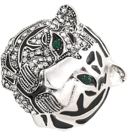 GALPADA Spilla Vintage Forma di Tigre Strass in Lega di Zinco, Decorazione Abbigliamento Elegante Facile da Appuntare per Feste a Tema e Banchetti