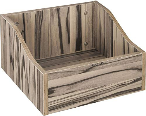 Zomo VS-Box 100/1 Vinyl Aufbewahrungsbox - 360 x 335 x 260 mm - Zebrano - MDF Holz - Regal für Schallplatten bis 120 LPs