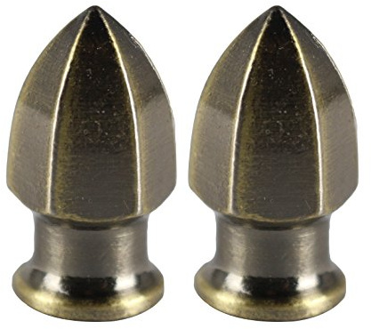 Urbanest Set of 2 Parasol Lamp Finial, 1 5/16-inch Tall, Antique Brass