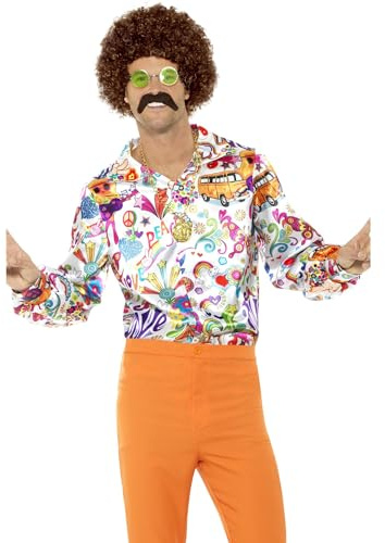 Smiffys, Herren 60er Jahre Hemd Halloween