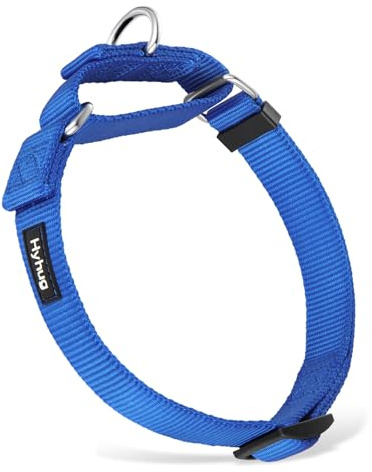 Hyhug Martingale Halsband für große Hunde, Blau, zugstopp | Robustes Nylon mit Zugstopp, fester Sitz für kräftige Hunde. Ideal für Training & Park. Langlebig, verstellbar