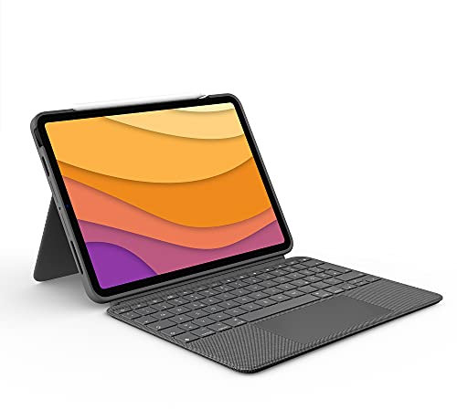Logitech Combo Touch iPad Air (4. und 5. gen - 2020, 2022) Keyboard Case - Abnehmbare Tastatur mit Hintergrundbeleuchtung - Click-Anywhere Trackpad, Smart Connector, Deutsches QWERTZ-Layout - Grau