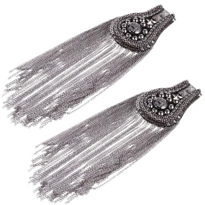 KESYOO Schulterklappen Brosche Mit Fransen 2 Stück Metall Epaulette Abzeichen Für Anzug Mantel Herbst Winter Modischer Schulter Schmuck
