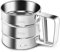 Flour Sieve, Stainless Steel Fine Mesh Flour Sifter, Baking Tool for Sugar, Flour and Coffee Powder, Silver