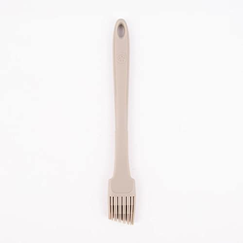Kochblume Design Pinsel S | Premium-Silikon & BPA frei| Hitzebeständig | Spülmaschinenfest | 24cm | Farbe: taupe