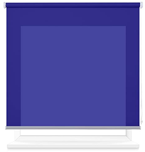 Estor Enrollable Translúcido 120 x180cm (Ancho x Largo), Estor Semiopaco, Medida de la Tela 117 x175cm (Azul)