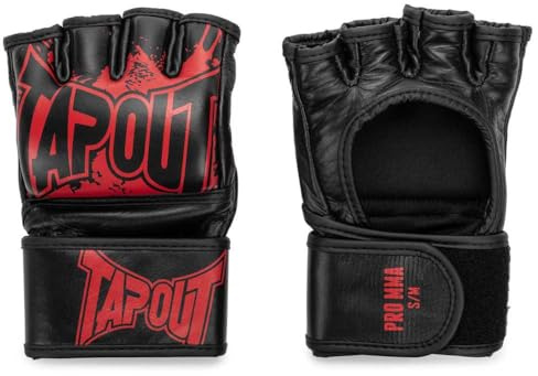 Tapout MMA Pro Fight Handschuhe aus Leder (1 Paar) PRO MMA, Black/Red, XL, 960005