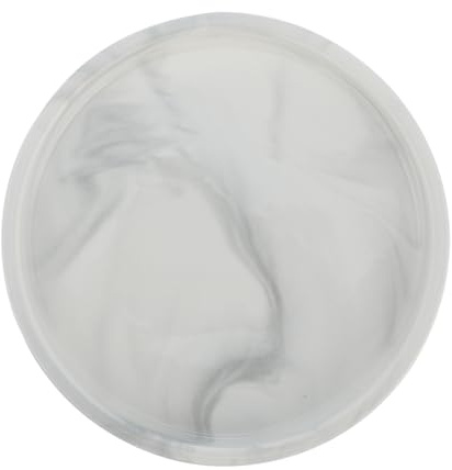 Cabilock Vanity Tray Marble Design Ceramic Storage Plate 7 Inches Elegant Home Adornment Skid-resistant Marble Tray