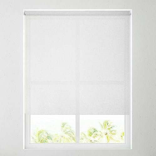 Barnes Blinds - Sheer Roller Blinds, Various Designs, Metal Tube - FREE CUT TO SIZE SERVICE - SheerFabric, Durable Fittings Easy Fit - Sheer Roller Blind (White Sparkle Sheer 5FT)