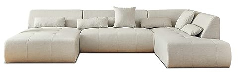 Lisa Design Onyx - canapé panoramique d'angle Droit 7 Places - en Tissu