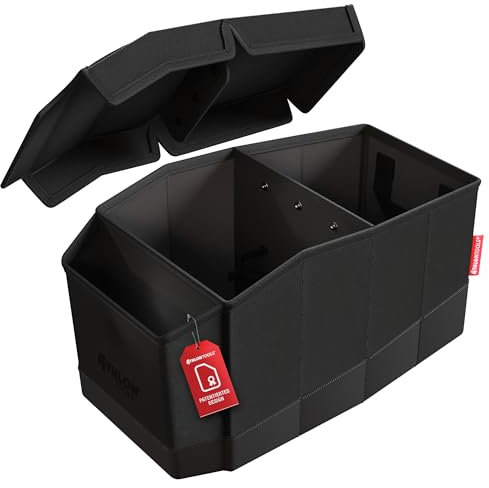 ATHLON TOOLS Organizer per sedile centrale di alta qualità con coperchio – versatile – scatola per auto – contenitore intelligente con chiusura magnetica – facile da pulire – viaggio pulito e