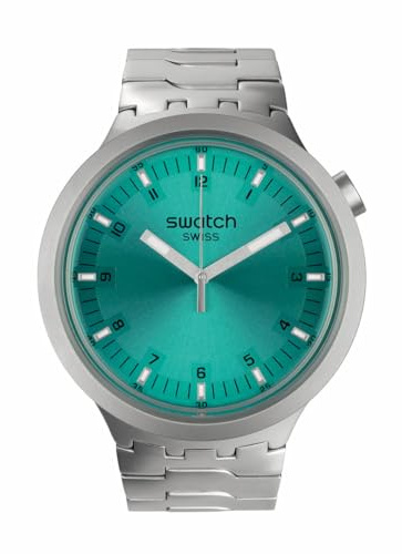 Swatch Herren-Quarzuhr mit Edelstahlarmband SB07S100G, Silber, Modern