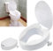 Toilettensitzerhöhung mit Deckel,Aufsteckbare Toilettenerhöhung,von 2 bis 6 Zoll WC Sitzerhöhung für Senioren,Sitzerhöhung Toilette Schwangere und Behinderte,Erhöhter Toilettenaufsatz (4 Zoll / 10CM)