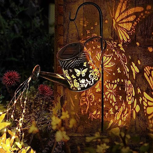 Luces solares de jardín para exteriores, ilumina tu patio con luces solares de regadera, accesorios perfectos para patio y jardín para vacaciones, luces de camino festivas