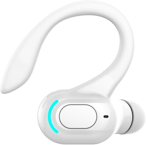 DOMIKIT Oreillette Bluetooth sans Fil V5.2 avec Micro intégré, Tour d'oreille 360°, 20h de Lecture, écouteur Mono pour iPhone, Android, PC – Batterie 70 mAh