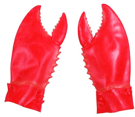 Crab Claws Glove Lobster Costume Red Lobster Hands Glove Lobster Props Animal Paw Gloves Novelty Lobster Cosplay Glove Pincers BBQ Glove Funny Halloween Christmas Glove Fancy Dress Part Accessories