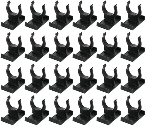 sourcing map 24Pcs 1.65''x1.38'' Plastic Leveler Leg Toe Kitchen Clips with Connector, Adjustable Furniture Legs Plinth Skirting Board Plinth Leveler Leg Clips for Sofa Cupboard Table, Black