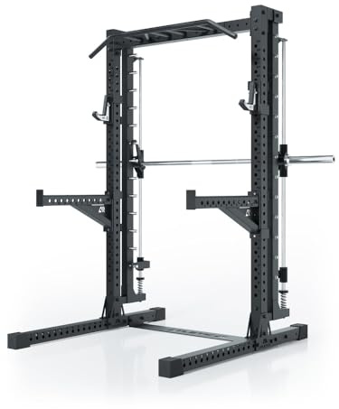 Atletica R7 Saber | Supporto per squat con multipressa | Supporto per squat con Smith Station/multipressa integrata. Opzionalmente espandibile con stazione per deadlift modulare. Dimensione 203 cm