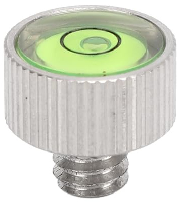Kamera-Wasserwaage für Spiegellosen DSLR-Griff, Wasserwaage aus Edelstahl mit Rändelschraube Im Knopfstil für 1/4-Gewindemontage, Kompatibel mit Kamerakäfigen und Deckplatten