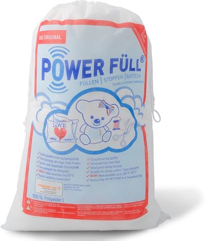 POWER FÜLL Füllwatte 1,5 kg | Bastelwatte & Kissenfüllung | 1500gr Stopfmaterial | Waschbare Füllwatte