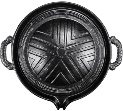 Sartén de hierro fundido para barbacoa, placa antiadherente, sartén de 11 pulgadas, cobertura de cocción que retiene el calor, ideal para barbacoas en interiores y exteriores, 11.02 pulgadas