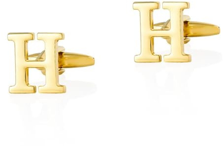 Dsnyu Manschettenknöpfe Buchstaben, Manschettenknöpfe Gold Buchstabe Hemd Anzug Herren Schmuck für Geburtstag Hochzeit