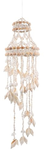 Toddmomy Carillon À Vent en Coquillage Nacré Suspendu 23.62 Pouces Décoration Murale Naturelle pour Jardin Salon Chambre Extérieur Élégant