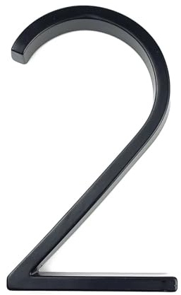 Numeri civici flottanti da 5 pollici in lega di zinco metallico moderno, numero di porta da 125 mm, segno indirizzo della cassetta postale nera con viti, per decorazione da parete(2)