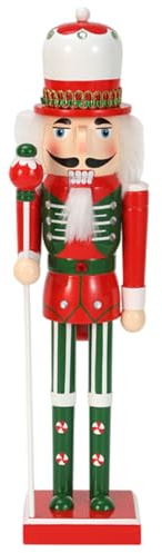 Elegante serie de caramelos Cascanueces Adorno Hecho a Mano Cuerpo de Navidad 50 cm Decoración Candy Serie con Cetros de Cinta Artículo de Exhibición Estacional