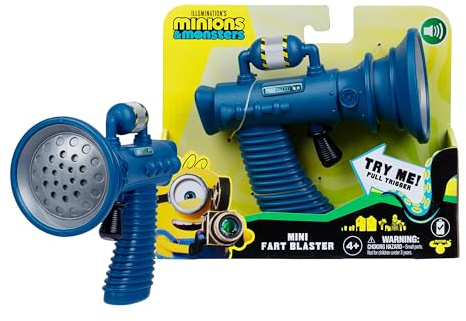 Minipistola de Pedos de Minions & Monsters de Illumination - 8 Divertidos Sonidos de Pedos para gastar bromas a Familiares y Amigos - Los peques no querrán parar hasta Que no los hayan oído Todos