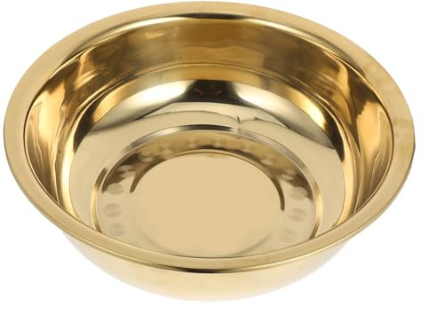 Bol de Acero Inoxidable Engrosado para Mezclar, Cocina y Baño | Superficie Lisa Antiadherente, Bordes Redondeados y Limpieza Fácil, Uso en Cara y Verduras, Color Dorado