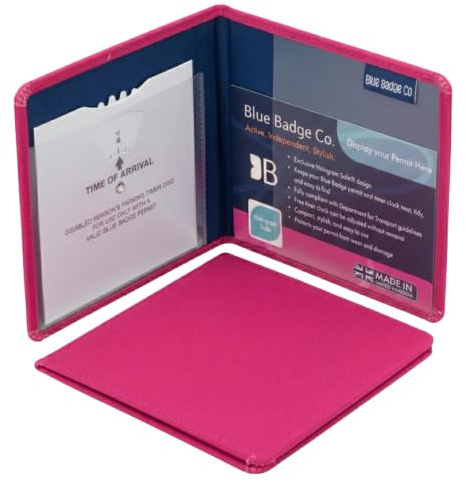 Blue Badge Co Pink Panama Hologram-Safe Wallet | Disabled Parking Permit Cover Holder Fits New Badge includes Timer Clock
