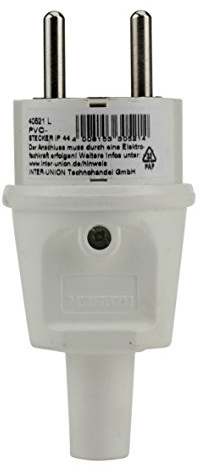 UNITEC Spina Schuko IP44 con protezione antipiega ws, bianco