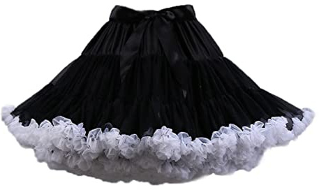 PhilaeEC Jupon court en tulle pour femme - Tutu - Robe de ballet - Sous-jupe crinoline - Jupe plissée - Costume de fête - Longueur 40 cm - Tour de taille 55-95 cm, taille unique