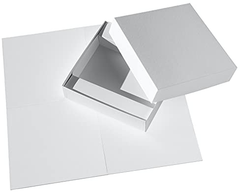 Spieltz DIY Spiel: Großes Blanko Brettspiel zum Bemalen. Leeres Spielbrett (50x50 cm) + Schachtel/Box + Einlage, Leinenpapier weiß, Made in Europe (Large)