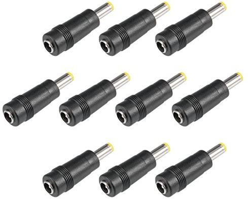 sourcing map DC Power Connector 5.5x2.1mm Female Jack to 5.5x1.7mm Male Adapter Barrel Connector 10pcs
