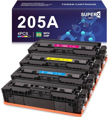 205A Toner Mit Chip MFP M181FW M180N Schwarz Cyan Magenta Gelb 4per-Pack | Tonerkartusche Kompatibel für HP Color LaserJet Pro MFP M181N M180NW M180FW M154A M154NW CF530A CF531A CF532A CF533A