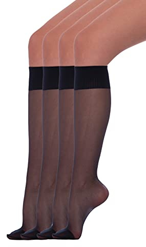 WOOTI TIGHTS 4 paia di gambaletto CIPOLLE BLU, setificato 15 denari, elastico confort, punta rinforzata, stirato