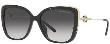 Michael Kors Damen East Hampton Butterfly Sonnenbrille, MK2161BU, 56-16-142 mm, Schwarz/Dunkelgrau, 56
