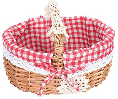 FUNOMOCYA Rattankorb Für Aufbewahrung Einfacher Snackkorb Aus Rattan Obstkorb Für Zuhause Und Küche Küchengemüsekorb Für Organisation Picknickkorb Aus Natürlichem Material