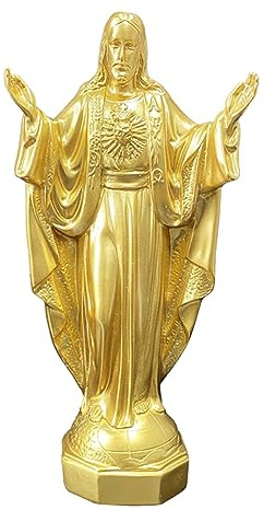 Gralara Jesus-Statue, Jesus-Figur, Skulptur, religiöse Figur für Wohnzimmer-Dekoration, Gold