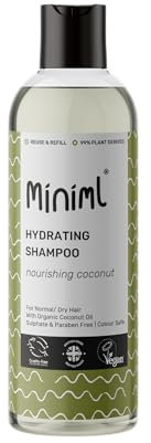 Miniml Natural Coconut Hair Shampoo- Hydrating & Nourishing, For Normal to Dry Hair, Suitable for Sensitive Scalp & Skin, Sulphate Free, Vegan & Cruelty Free, 500ml Forever Bottle