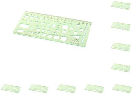 10 Set Kunststoff Zeichnung Werkzeug Lineal Geometrische Oval Vorlage für Studenten 2