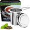 SHUBEIEUMI Stainless Steel Tea Infuser, with Lid and Folding Handle, Reusable Tea Infuser Filters, for Brewing Loose Leaf and Most Cups of Tea
