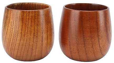 Tazza da Tè in Legno Boccali da Birra Per Caffè in Legno Tazza in Legno, Tazza da Tè in Legno Massello, Eleganti Tazze in Legno Fatte a Mano, Boccale da Vino Per Bere Tè Caffè Vino Birra Bevande(2pcs)