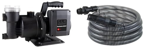 T.I.P. Smarte Gartenpumpe 3.300 l/h SmartGarden 3500 KF + T.I.P. Saugschlauch - Ansaugschlauchgarnitur 4 m