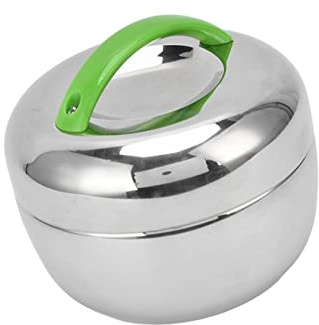 TOPINCN 800ml Stainless Steel Thermal Lunch Container 2 Compartments Funnel Wide Mouth Container Jar Square Box Insulated Food Container for Hot Food