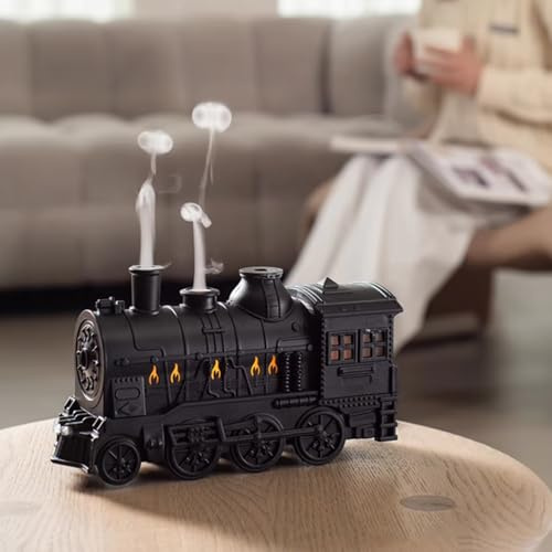 Ätherisches Öl Diffusor & Luftbefeuchter｜300ml Tank｜Zug Design & 2 Lichtmodi｜Luftbefeuchter für Schlafzimmer, Büro, Desktop｜Geschenkidee