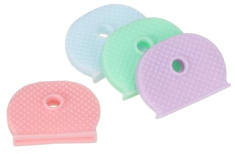 PATIKIL Key Caps Covers, 8 Pack Keys Ring Coding Tags Identifiers Silicone Case Shell Protector for Office House Apartment, 4 Assorted Colors